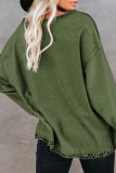 Fashion Street Solid Patchwork V Neck T-Shirts