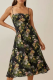 Fashion Elegant Floral Patchwork Backless Strapless Waist Skirt Dresses