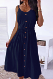 Casual Solid Patchwork Spaghetti Strap Cake Skirt Dresses