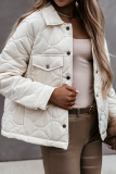 Casual Patchwork Pocket Buckle Turndown Collar Outerwear