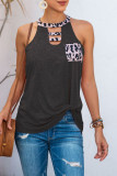 Fashion Casual Print Patchwork Halter Tops