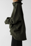 Casual Solid Patchwork Pocket Turtleneck Tops