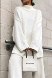Casual Solid Solid Color Turtleneck Tops