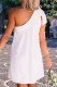 Casual Solid Patchwork One Shoulder Straight Dresses