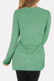 Casual Patchwork Buttons V Neck Tops