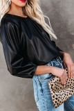 Fashion Casual Solid Patchwork Fold O Neck T-Shirts
