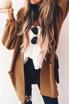 Casual Solid Cardigan Outerwear
