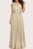 Fashion Elegant Solid Strap Design Asymmetrical Collar Evening Dress Dresses