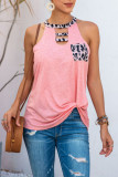 Fashion Casual Print Patchwork Halter Tops