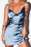 Fashion Street Solid Spaghetti Strap A Line Dresses