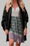 Casual Solid Patchwork Outerwear Sweater