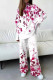 Casual Print Patchwork Turtleneck Long Sleeve Two Pieces