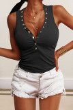 Fashion Casual Solid Basic V Neck Tops