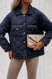 Casual Patchwork Pocket Buckle Turndown Collar Outerwear