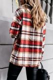 Casual Plaid Buckle Turndown Collar Outerwear