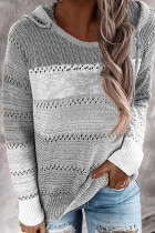 Color Block Hooded Casual Sweaters