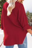 Casual Solid Patchwork Turndown Collar Tops