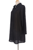 Casual Striped Patchwork Turndown Collar Tops