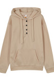 Fashion Casual Solid Buttons V Neck Tops