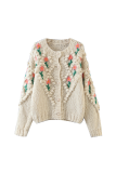 Casual Patchwork Hollowed Out Cardigan Collar Tops