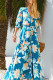 Fashion Vacation Print Patchwork V Neck Waist Skirt Dresses