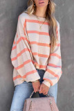 Casual Striped Printing O Neck Tops
