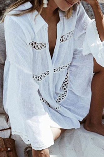 Fashion Street Solid Hollowed Out Swimwears Cover Up