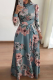 Fashion Print Patchwork Half A Turtleneck Cake Skirt Dresses