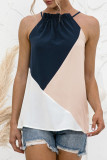 Fashion Sweet Solid Patchwork Halter Tops