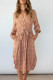 Fashion Casual Leopard Patchwork V Neck A Line Dresses