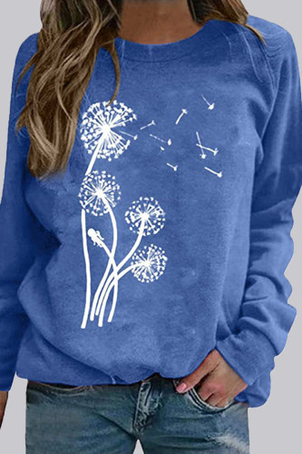 Fashion Casual Print Patchwork O Neck Tops