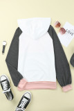 Fashion Color Block Contrast Mandarin Collar Tops
