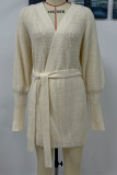 Fashion Solid With Belt O Neck Tops