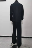 Casual Solid Patchwork Half A Turtleneck Long Sleeve Two Pieces