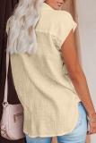 Casual Solid Patchwork Turndown Collar Tops