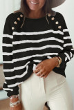 Casual Sportswear Striped Patchwork O Neck Tops