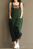 Casual Solid Patchwork Spaghetti Strap Harlan Jumpsuits