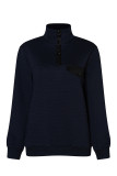 Fashion Casual Solid Patchwork Turtleneck Tops