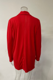 Casual Solid Patchwork Turndown Collar Outerwear