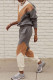 Fashion Street Solid Patchwork O Neck Long Sleeve Two Pieces