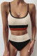 Fashion Vacation Solid Patchwork Swimwears