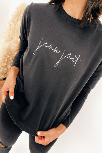 Autumn and winter round neck leopard print sweatshirt