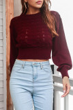 Fashion Casual Solid Patchwork O Neck Tops