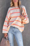 Casual Striped Printing O Neck Tops