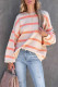 Casual Striped Printing O Neck Tops