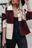 Street Color Block Patchwork Contrast Turndown Collar Outerwear
