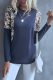 Casual Print Patchwork O Neck Tops
