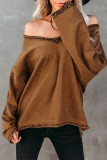 Fashion Street Solid Patchwork V Neck T-Shirts