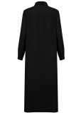 Casual Solid Patchwork Turndown Collar Shirt Dress Dresses