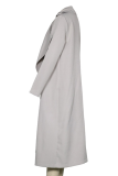 Fashion Elegant Solid Patchwork Turndown Collar Outerwear